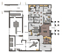 Example of color floor plan of medical facility