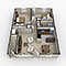 3D floor plan rendering of apartment