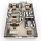 3D floor plan rendering of apartment