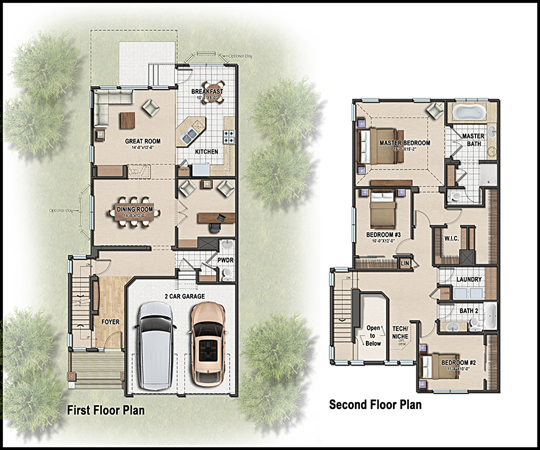 Color 2D Graphics Floor Plans